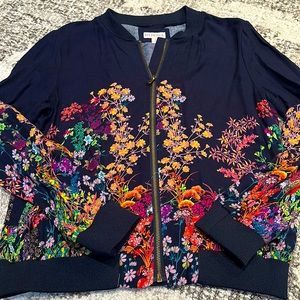 Merona Beautiful Floral full zip Jacket~ size medium